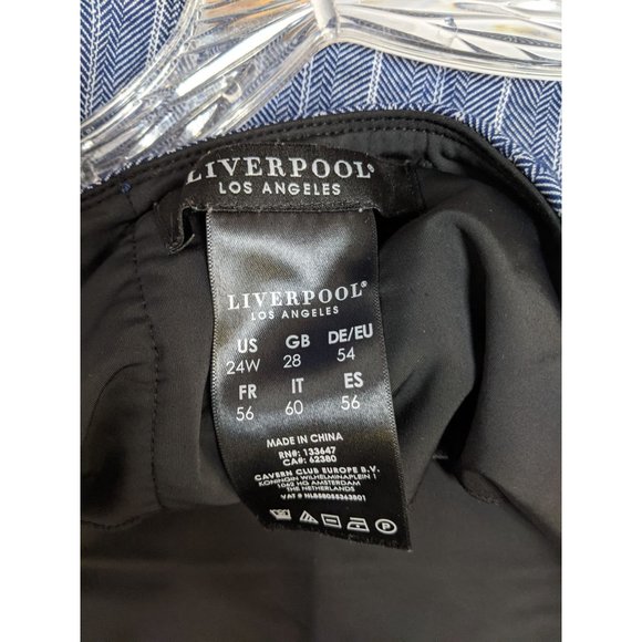 Liverpool Los Angeles Womens Skirt Size 24W Striped Modest Blue Herringbone - Picture 4 of 5